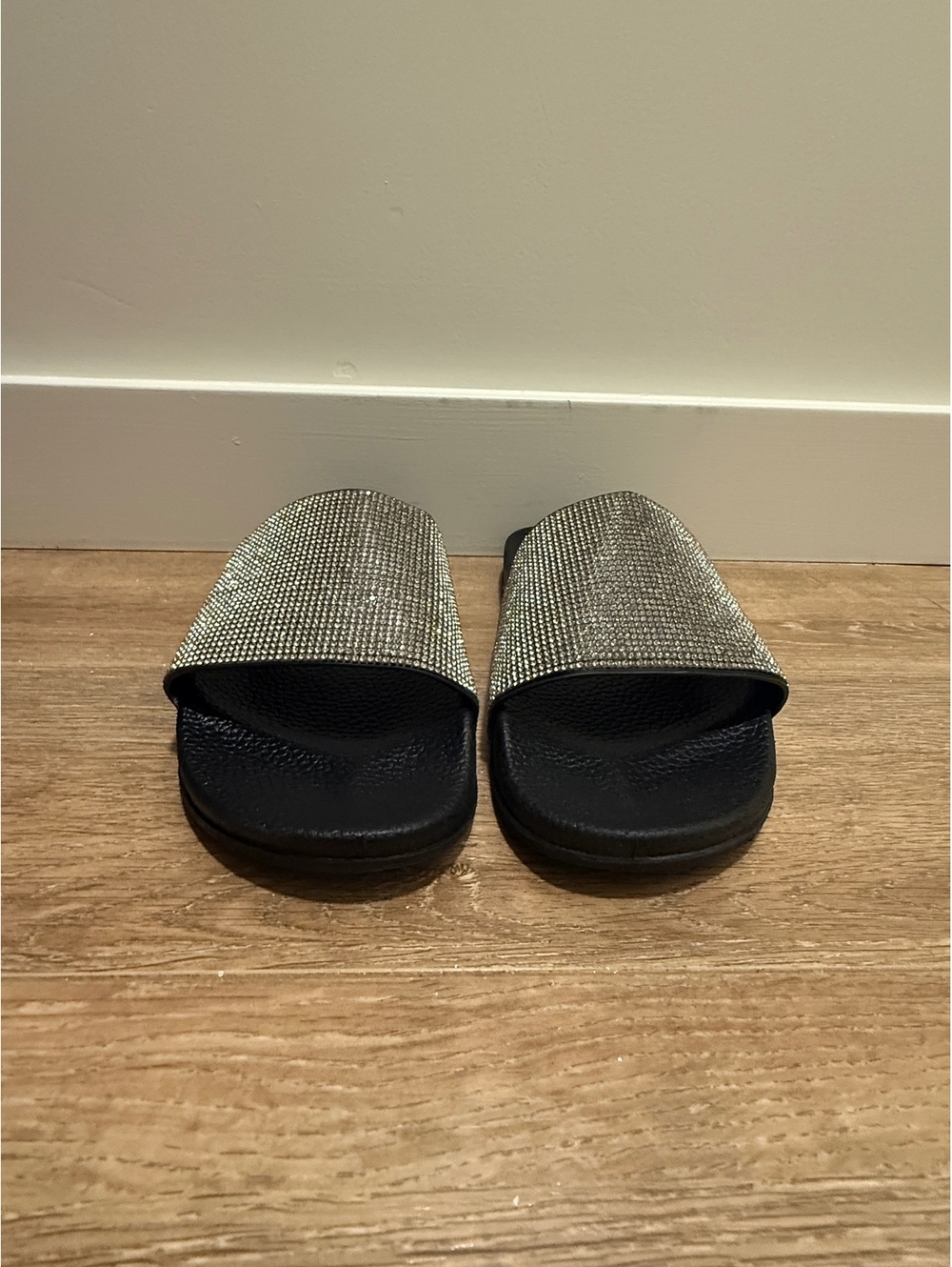 The Shoe Fairy Rhinestone Crystal Slide Flip Flop Sandals (size 8.5 or 9)